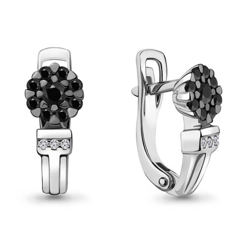 Серьги с бриллиантами из белого золота 585 пробы