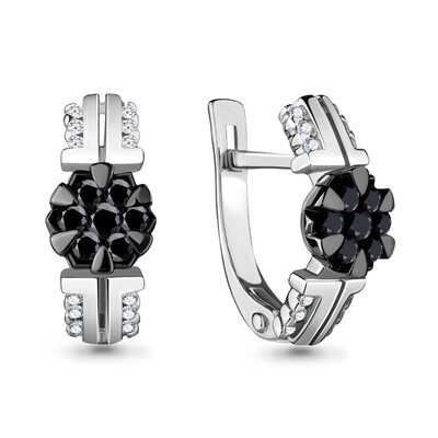 Серьги с бриллиантами из белого золота 585 пробы