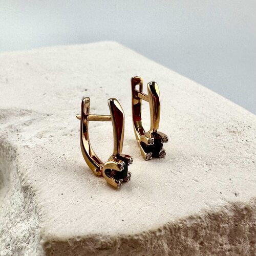 Серьги с сапфирами и бриллиантами из золота 585 пробы