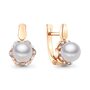 Серьги с жемчугом и бриллиантами из золота 585 пробы  арт. 942595к.1