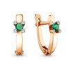 Серьги с изумрудами и бриллиантами из золота 585 пробы