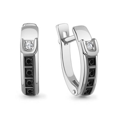 Серьги с бриллиантами из белого золота 585 пробы