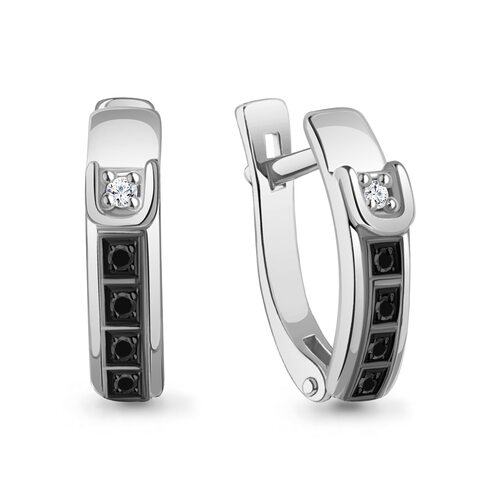 Серьги с бриллиантами из белого золота 585 пробы