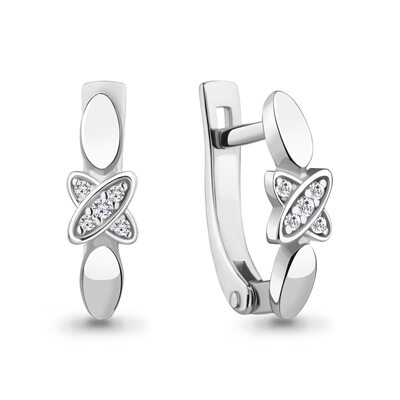 Серьги с бриллиантами из белого золота 585 пробы