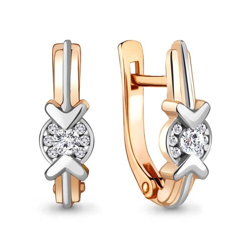 Серьги с бриллиантами из золота 585 пробы