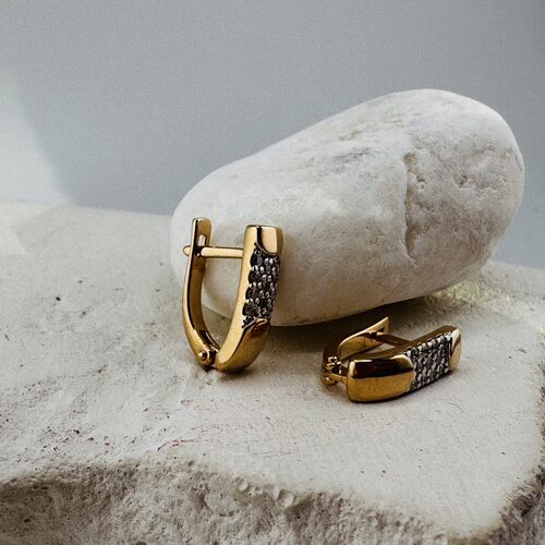 Серьги с бриллиантами из золота 585 пробы