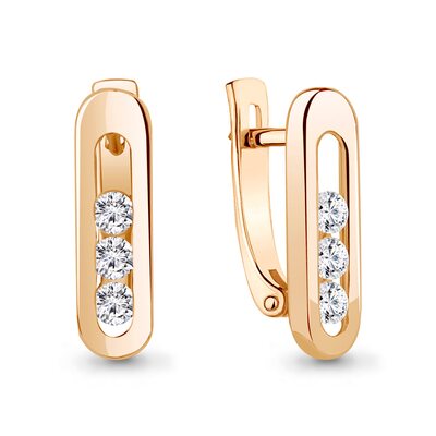 Серьги с бриллиантами из золота 585 пробы