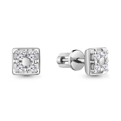 Серьги с бриллиантами из белого золота 585 пробы