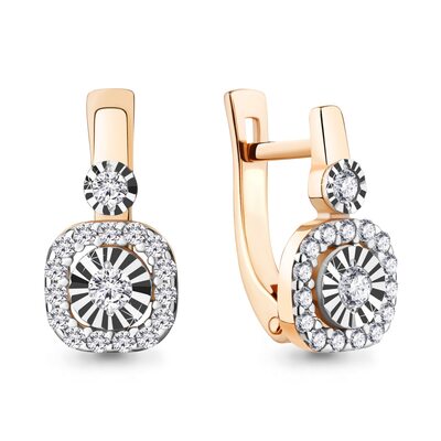 Серьги с бриллиантами из золота 585 пробы