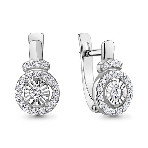 Серьги с бриллиантами из белого золота 585 пробы