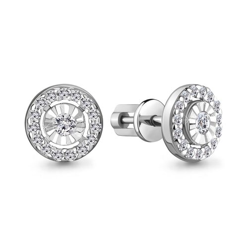 Серьги с бриллиантами из золота 585 пробы