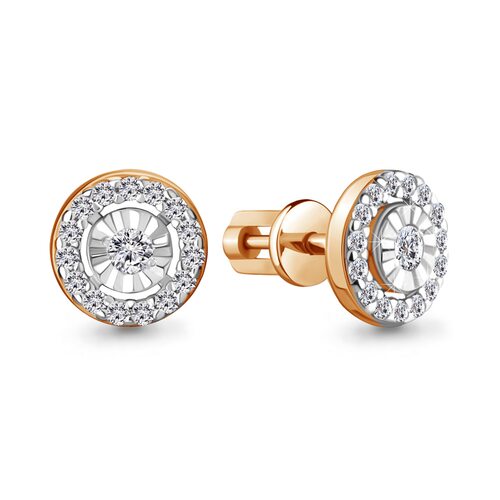 Серьги с бриллиантами из золота 585 пробы