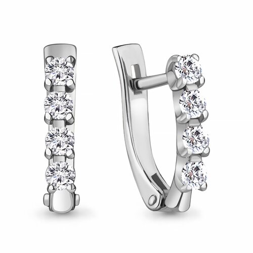 Серьги с бриллиантами из белого золота 585 пробы