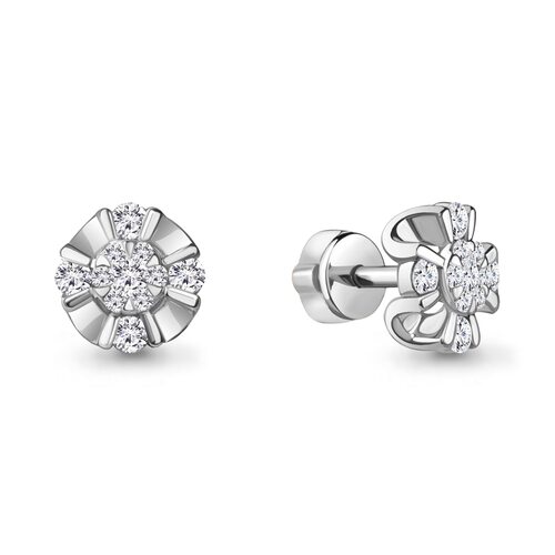 Серьги с бриллиантами из белого золота 585 пробы