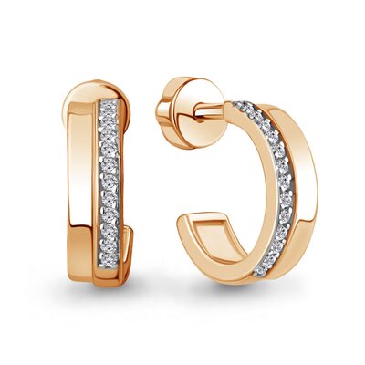 Серьги с бриллиантами из золота 585 пробы