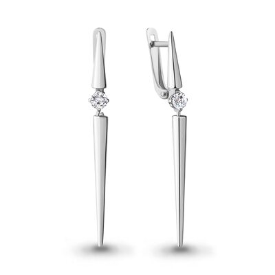 Серьги с бриллиантами из белого золота 585 пробы