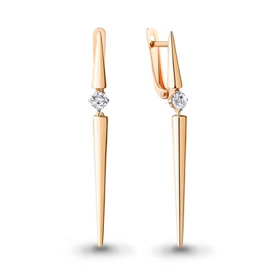 Серьги с бриллиантами из золота 585 пробы