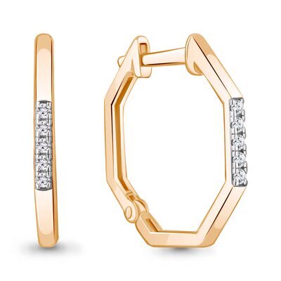 Серьги с бриллиантами из золота 585 пробы