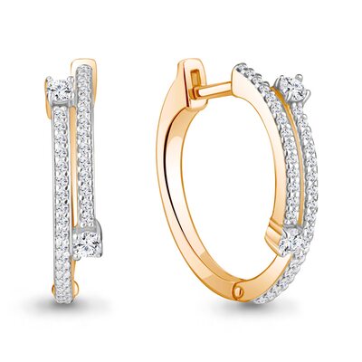 Серьги с бриллиантами из золота 585 пробы