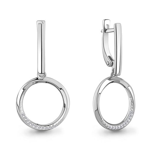 Серьги с бриллиантами из белого золота 585 пробы