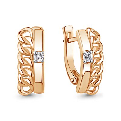 Серьги с бриллиантами из золота 585 пробы