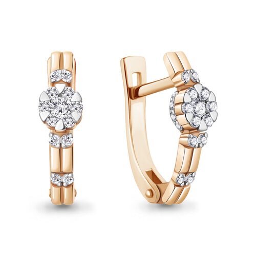 Серьги с бриллиантами из золота 585 пробы