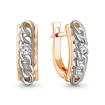 Серьги с бриллиантами из золота 585 пробы