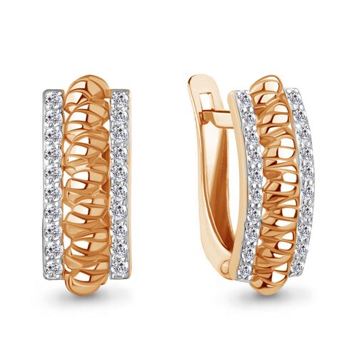 Серьги с бриллиантами из золота 585 пробы