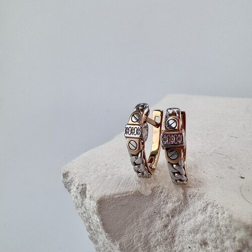 Серьги с бриллиантами из золота 585 пробы