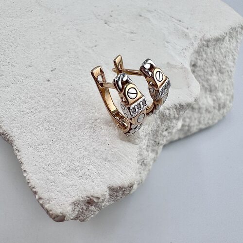 Серьги с бриллиантами из золота 585 пробы