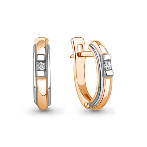 Серьги с бриллиантами из золота 585 пробы