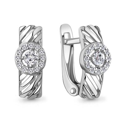 Серьги с бриллиантами из белого золота 585 пробы