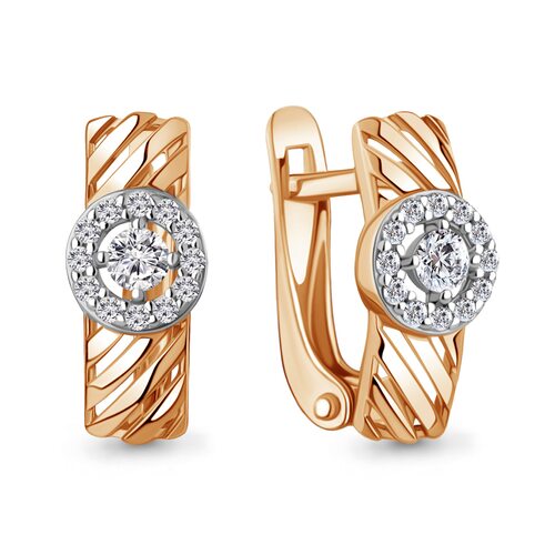 Серьги с бриллиантами из золота 585 пробы