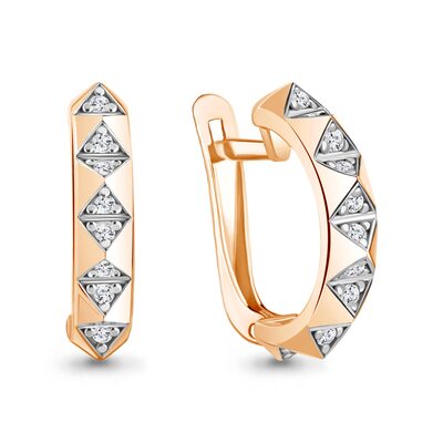 Серьги с бриллиантами из золота 585 пробы