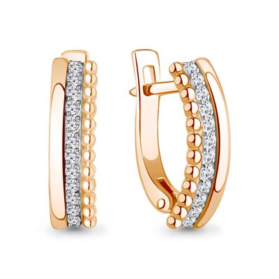 Серьги с бриллиантами из золота 585 пробы