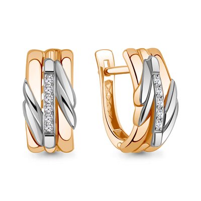 Серьги с бриллиантами из золота 585 пробы