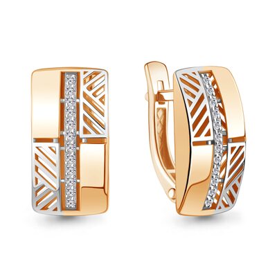 Серьги с бриллиантами из золота 585 пробы