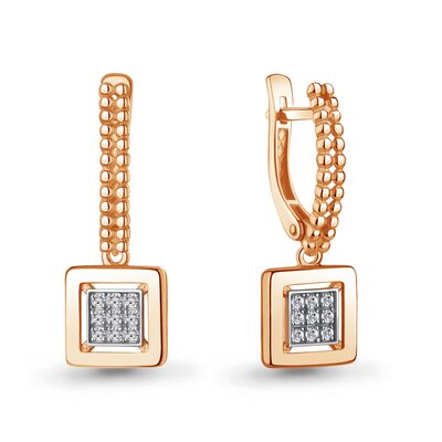 Серьги с бриллиантами из золота 585 пробы