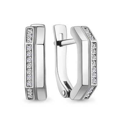 Серьги с бриллиантами из белого золота 585 пробы