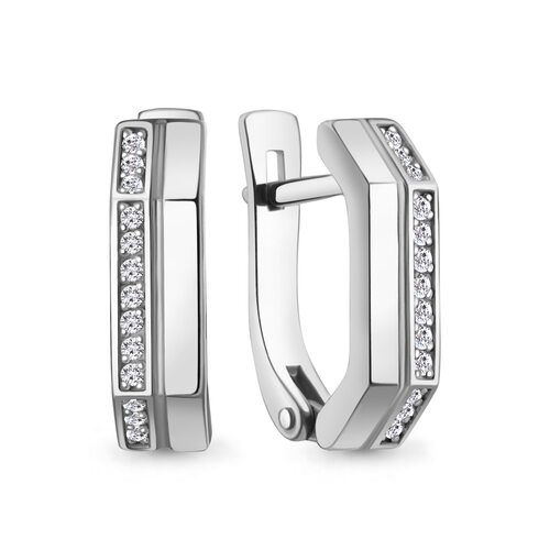 Серьги с бриллиантами из белого золота 585 пробы