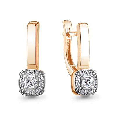 Серьги с бриллиантами из золота 585 пробы