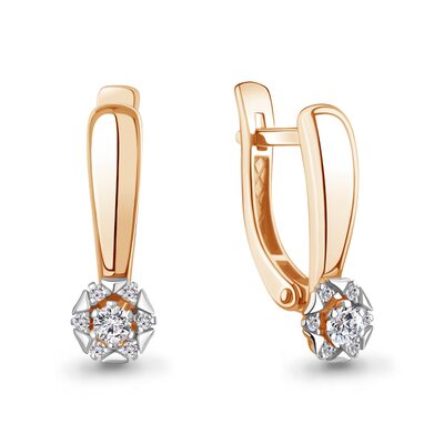 Серьги с бриллиантами из золота 585 пробы