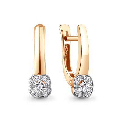 Серьги с бриллиантами из золота 585 пробы