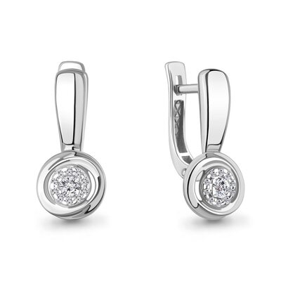 Серьги с бриллиантами из белого золота 585 пробы