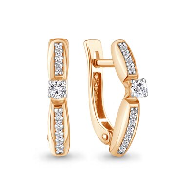 Серьги с бриллиантами из золота 585 пробы