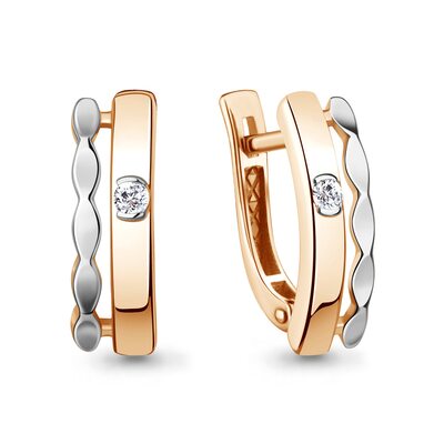 Серьги с бриллиантами из золота 585 пробы