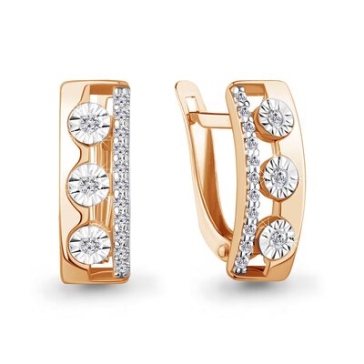 Серьги с бриллиантами из золота 585 пробы