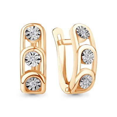 Серьги с бриллиантами из золота 585 пробы