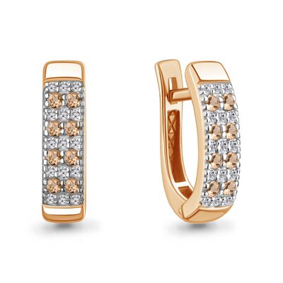 Серьги с бриллиантами из золота 585 пробы