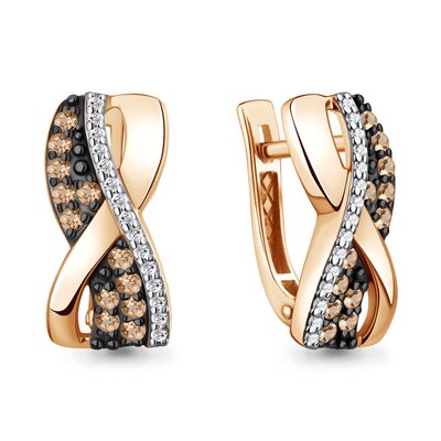 Серьги с бриллиантами из золота 585 пробы